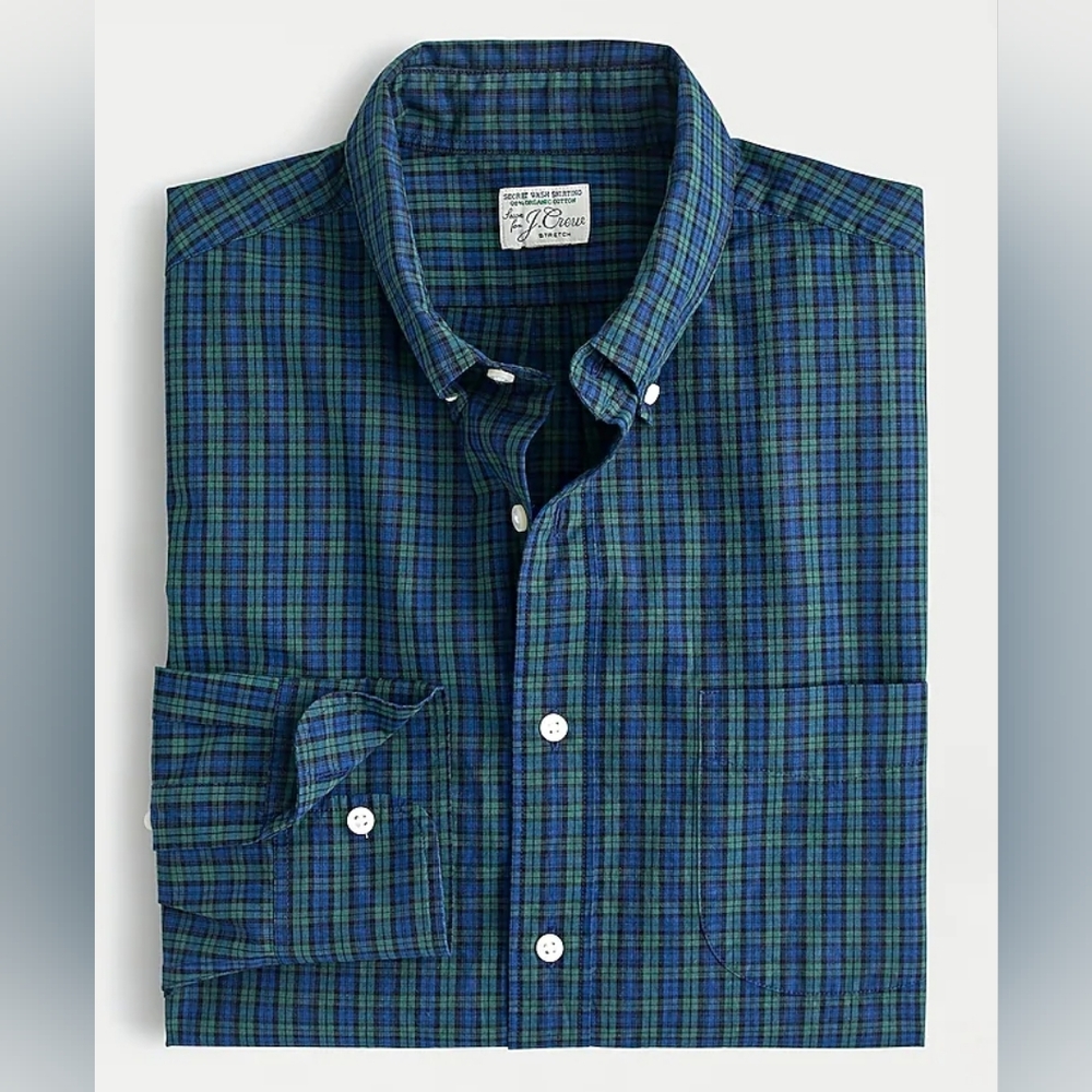 J.Crew 100% Cotton Plaid Men's Button Down Shirt Long Sleeve